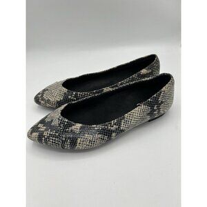 Vionic Caballo Pointed Toe Ballet Flats Women's Snake Print Leather Size 7.5